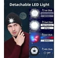 thumbnail image 2 of Bluetooth Beanie Hat with Light, 5 LED Knitted Cap with Headphone for Men Women and Teens, LED Headlamp Rechargeable Wireless Headset Winter Musical Knitted Hat for Hiking and Camping (Black), 2 of 7