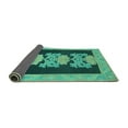 thumbnail image 2 of Ahgly Company Indoor Square Abstract Turquoise Blue Modern Area Rugs, 8' Square, 2 of 4