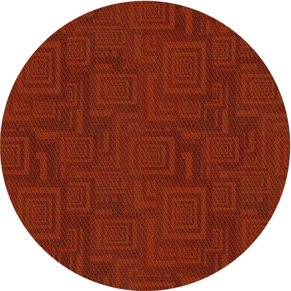 Ahgly Company Machine Washable Indoor Round Transitional Lava Red Area Rugs, 4' Round