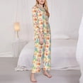 thumbnail image 3 of Picia Easter eggs Pattern Women’s Long-Sleeve Sleepwear Set - Soft 2-Piece Loungewear with Pockets, Comfy PJs for Relaxing Nights-Small, 3 of 7