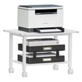 thumbnail image 7 of Leyaoyao 2 Tier Printer Stand, Rolling Printer Table with Locking Wheels, Printer Cart for Under Desk, Home, Office, White, 7 of 7