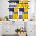Abstract Color Stitching Kitchen Curtains Valance and Tier Set Yellow ...