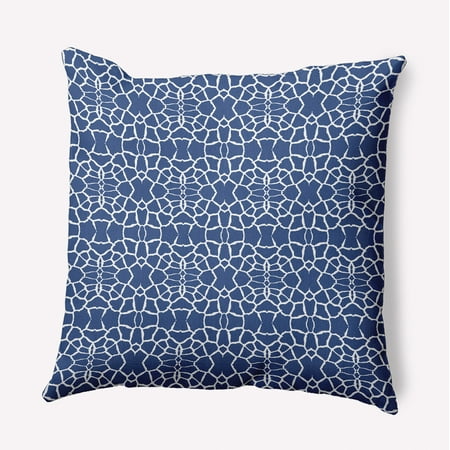 Simply Daisy 16" x 16" Tiny Giraffe Pattern Indoor/Outdoor Throw Pillow, Nautical Navy (1 count)
