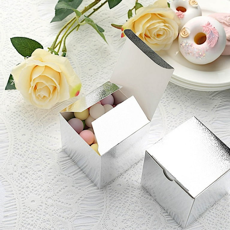 BalsaCircle 12 Clear 3 Mini Square Bow Favor Gift Boxes Party
