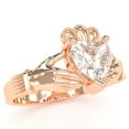 thumbnail image 2 of Claddagh White Topaz Ring In Solid 14k Rose Gold, 2 of 6