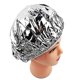 thumbnail image 4 of Gorro de ducha aislante térmico, gorro de pelo de papel de aluminio, impermeable, elástico, color plateado para mujer., 4 of 5