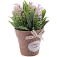 thumbnail image 4 of GOOHOCHY 1 pieza de planta artificial de simulación de bonsái, planta de albahaca falsa, bonsái en maceta, decoración de escritorio para el hogar, la oficina y el armario (rosa), 4 of 8