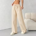 thumbnail image 4 of MZXELPRJD Girls Linen Pants Tween Girl Wide Leg Pants with Pockets Kids Drawstring Loose Pants Casual LinenTrousers Flowy Loose Fit Palazzo Pants for Girls Casual Beach, 4 of 7