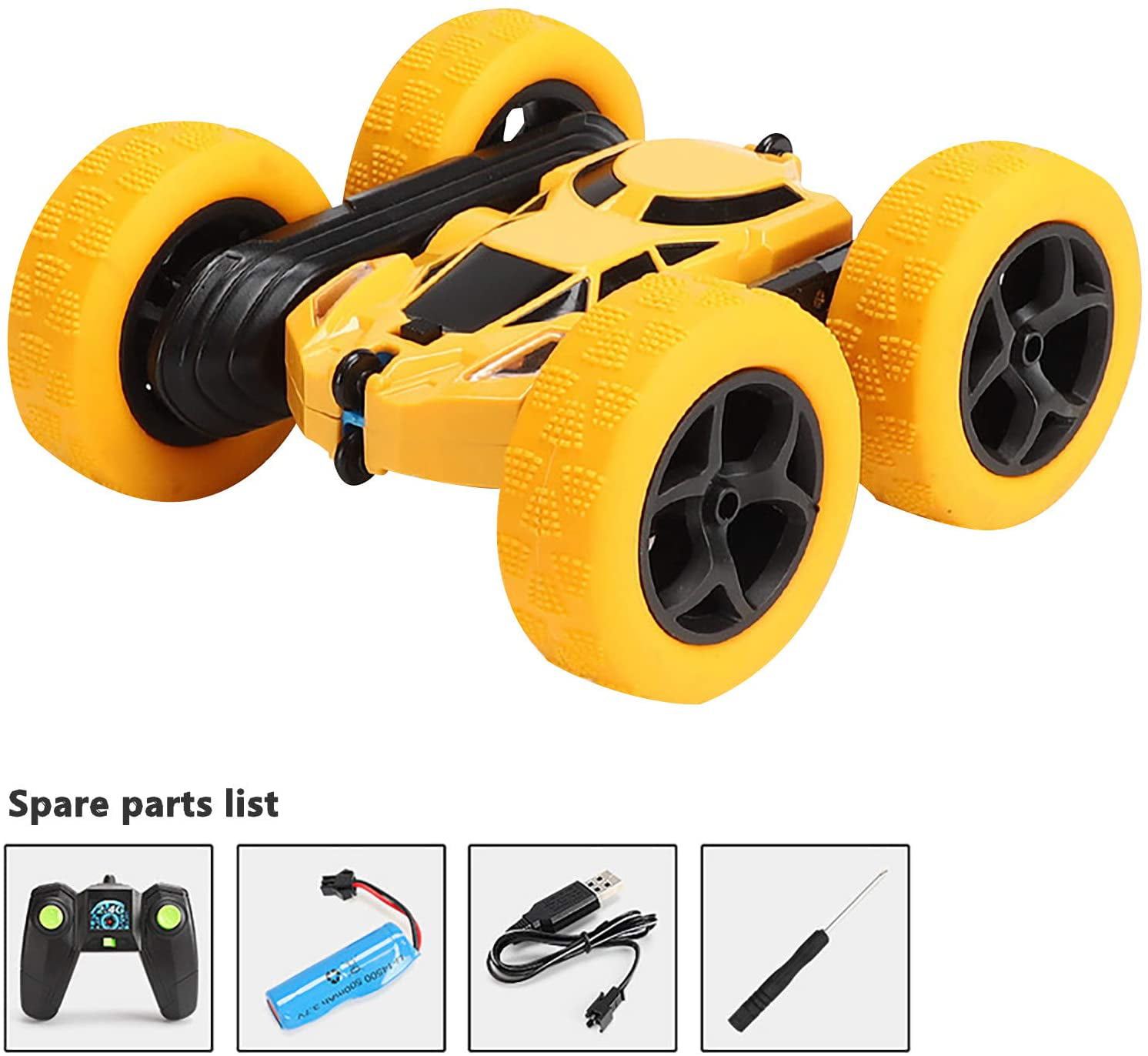 Double Side 360° Rotating Truck RC Remote Control Toy 4WD Stunt Car 