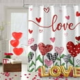 thumbnail image 3 of Shower Curtain,Valentine’s Day Shower Curtain Set, Red Love Heart & Leaves Decorative Fabric Bathroom Curtains with Hooks, Long, Romantic Bathroom Decor Accessories, 3 of 9