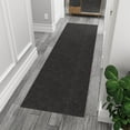 thumbnail image 1 of Ottomanson Solid Design Non-Slip Rubberback 3x8 Indoor/Outdoor Runner Rug for Hallway, Kitchen, Living Room, Garage, Patio, 2'7"" x 8', Black, 1 of 5