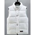 thumbnail image 4 of Autumn Winter Vest Men 2023 New Fashion Warm Cotton Padded Sleeveless Jacket Men Casual Stand Collar Solid Color Waistcoat, 4 of 5