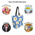 thumbnail image 7 of FORMRS Womens Canvas Tote Bag with Zipper Inner Pocket Shoulder Handbag, Cute Fried Eggs, 7 of 7
