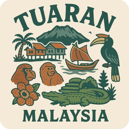 Tuaran Malaysia Keepsakes Souvenir Vinyl Sticker – Destination Travel Keepsake Collectible (3-Inches Wide)