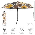 thumbnail image 3 of FORMRS Travel Umbrella Folding Auto Open Close Windproof Rain UV Protection, Brown Flowers, 3 of 8