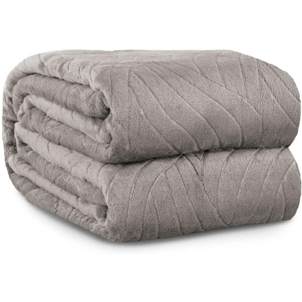 Grey Big Blanket Fleece King Size 108" x 90" Lightweight Blanket for