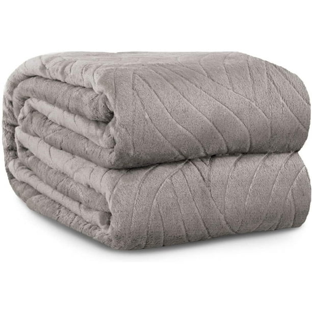 Grey Big Blanket Fleece King Size 108 X 90 Lightweight Blanket For Bed Or Couch Super Soft Blanket Embossed Gray Fuzzy Blanket By Blissford Walmart Com Walmart Com