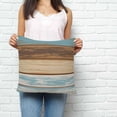thumbnail image 2 of Blue Brown Pillow Covers 20x20 Inch Decorative Throw Pillow Cover, Farmhouse Rustic Wooden Plank Board Sofa Pillowcases Accent Cushion Case Home Decor Bedroom Living Room, 2 of 6