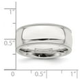 thumbnail image 2 of 925 Sterling Silver Solid Polished Milgrain Half Round 8mm Millgrain Comfort-Fit Band Ring Size 6 Ring for Women and Men, 2 of 2