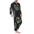 thumbnail image 2 of Susaid Faces Of The Cat Print Men's Long Sleeve Pajama Set, Two-Piece Button-Down Loungewear PJs Set, Comfortable Sleepwear for Relaxation-XX-Large, 2 of 7
