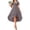 *Gray, variant on ClodeEU Womens V Neck Ruffle Sleeve A Line Midi Dress,Trendy Chiffon Flowy Tiered Dress Pink,Womens Plus L