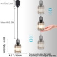 thumbnail image 4 of FSLiving Circular Height-Adjustable H-Type Track Light Pendants Clear Crystal Lampshade Track Mount Industrial Vintage Stytle Customizable Remote Control with Stepless Dimming,47.2in Wire - 1 Light, 4 of 11