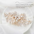 thumbnail image 2 of Crystal Bride Wedding Hair Comb Flower Bridal Headpieces Rhinestone Leaf Hair Pieces Pearl Hair Vines Bridesmaid Side Combs Hair Accessories for Women and Girls (silver flower), 2 of 4