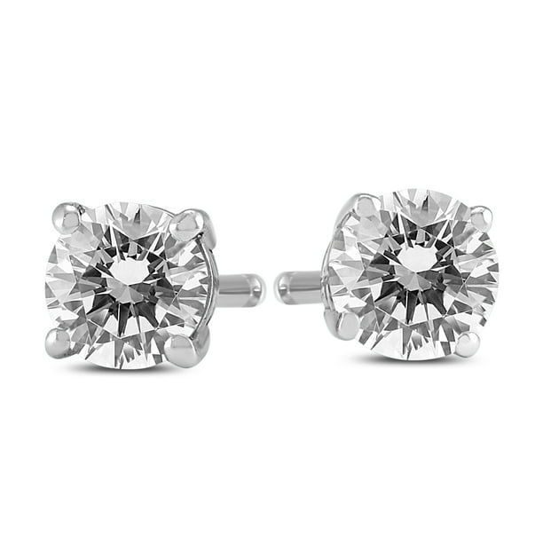 Szul Jewelry 3/4 Carat TW Round Diamond Solitaire Stud Earrings In