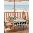 thumbnail image 2 of Outdoor Tablecloth with Umbrella Hole for Patio/Picnic/Party/Camping, Pig Sunflowers Waterproof Table Cloth Rectangle Table Cover Washable, Yellow Floral Black White Checkered Rustic (60"x 84"), 2 of 8