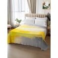 thumbnail image 2 of Yellow Gray Twim Size Flat Sheet, Wrinkleproof & Fadeproof Cooling Flat Bed Sheet Only, White Modern Oil Painted Abstract Breathable Soft Bedding Top Sheets 66 x 96 Inches, 2 of 8