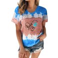 thumbnail image 1 of Mujeres Casual Cuello Redondo Manga Corta Estampado Jersey Blusa Camiseta Tops Sueltos OAVQHLG3B Store  lin121212, 1 of 4