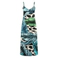 thumbnail image 4 of Viikei Plus Size Dresses for Wedding,Summer Dresses for Women's Print Sleeveless Round Neck Dress Casual Dresses Dark Blue S, 4 of 5