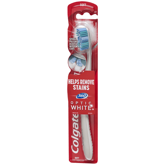 Colgate 360 Optic White Full Head Toothbrush, Soft - 1 Ea