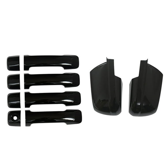 NINTE Black Mirror Covers   4 Door Handle Covers for 2007-2019 Toyota Sequoia/Tundra CREW MAX