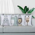 thumbnail image 4 of Fundas de almohada con dibujos de animales, juego de 4 fundas de almohada para niños, funda de cojín de algodón (hipopótamo, jirafa, león, cocodrilo) oso de fresa Electrónica, 4 of 5