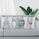 thumbnail image 4 of Fundas de almohada con dibujos de animales, juego de 4 fundas de almohada para niños, funda de cojín de algodón (hipopótamo, jirafa, león, cocodrilo) oso de fresa Electrónica, 4 of 5