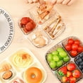 thumbnail image 6 of Uioepy 1 Pack Plastic Kitchen Divided Plates Reusable Food Snack Fruit Vegetable Compartment Plates with Ten Forks Beige+Gray kitchen utensils B, Dinner plate*1, 6 of 6