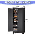 thumbnail image 2 of IKIMI 71" H Metal Garage Storage Cabinet with Wheels, Rolling Tool Cabinet with Doors and 4 Adjustable Shelves for Workshop, Basement, Warehouse, 2 of 5