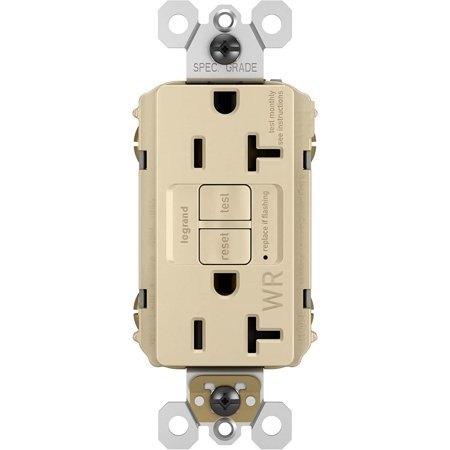 radiant 2097TRWRI 20 Amp Outdoor GFCI Self Test Tamper Weather Decorator Duplex Outlet, (1 Count)