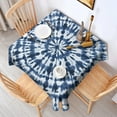 thumbnail image 2 of Blue White Tie Dye Mandala Pattern Square Tablecloth,Waterproof Square Table Cover,Wipeable Spillproof Washable Table Cover for Home Kitchen Party Decor 52"x52"(132x132cm), 2 of 6