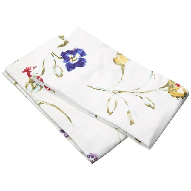 Tribeca Living FLFG170PCKI Fundas de almohada de franela de algodón estampadas de 170 g/m² Jardín floral Multicolor King