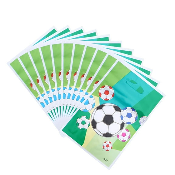 CCOCC 24pcs Gift Bags Decorative Party Favor Bags Soccer Theme Treat Bags for Kid's Birthday Party (Green)