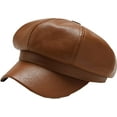thumbnail image 7 of CoCopeaunts Newsboy Hats for Women Octagonal Cap Female Autumn Winter PU Leather Stylish Artist Painter Newsboy Caps Beret Hat, 7 of 7