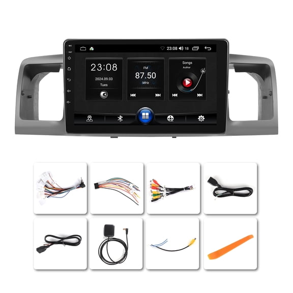 9" Android Car Stereo for Toyota Corolla 2003-2008, 2 32G with Android 15, Wireless CarPlay & Android Auto, 9 Inch Touch Screen GPS Navigation, Bluetooth WiFi FM, , Backup Camera, by NURATIT