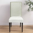 thumbnail image 4 of Dining Room Chair Covers, Checkerboard Sage Green Checkered Spring Stretch Parsons Chair Slipcovers Removable Kitchen Chair Protector Cover for Dining Room， Set of Set of 4, 4 of 9