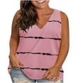 thumbnail image 5 of USSUMA Womens Tops Dressy Casual Summer Sleeveless Striped Color Block Shirts for Women Trendy Plus Size Flowy Tank Tops V Neck T-Shirts Blouses for Women Plus Tunic, 5 of 6