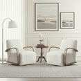 thumbnail image 2 of Spruce & Spring Modern Swivel Accent Chair with U-Shaped Wood Arms Single, Linen&Grey Wood, 2 of 9