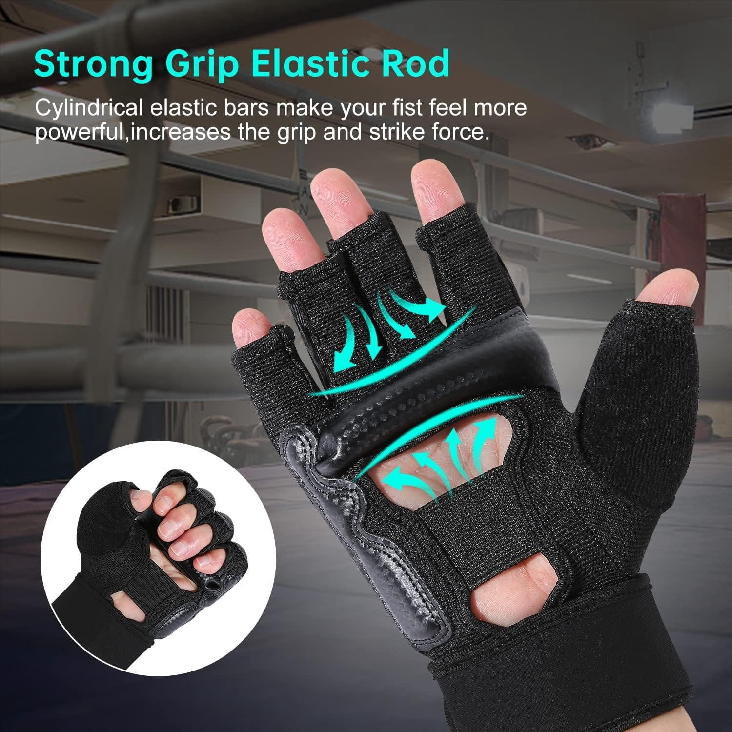 Kickboxing Sparring Gloves TKD Gloves for Men Women Half Finger Boxing Gloves Fighting Gloves Boxing Gloves for Punching Bag  Gloves for Men Women Black