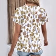 thumbnail image 3 of Tops de Algodón para Mujeres Cuello en V Moda Casual Manga Corta Primavera Verano Top para el Hogar Y Diario, 3 of 6