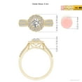 thumbnail image 5 of ANGARA Natural Diamond Floral Halo Engagement Ring in 14K Yellow Gold for Women (Size-5mm| Color-I-J| Clarity-I1-I2) | April Birthstone, Anniversary, Jewelry Gift for Women | Natural Diamond Ring, 5 of 9